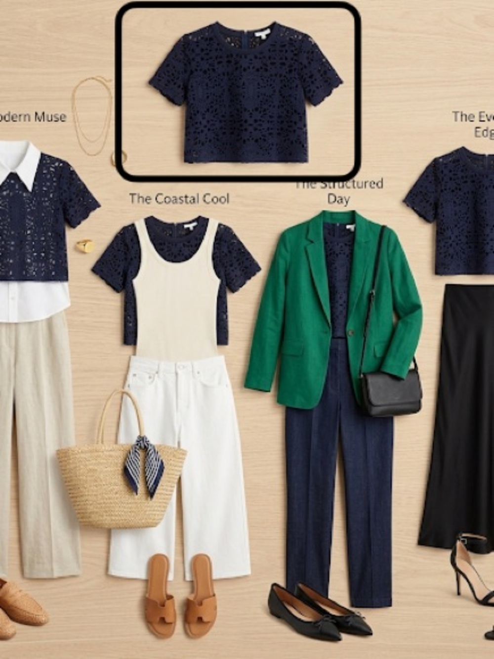 Dainty and fashionable Navy Blue laser cut blouse